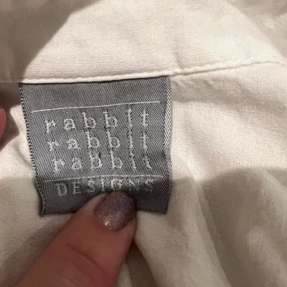 Rabbit Rabbit Rabbit White Button-Front Maxi Dress - Picture 14 of 15